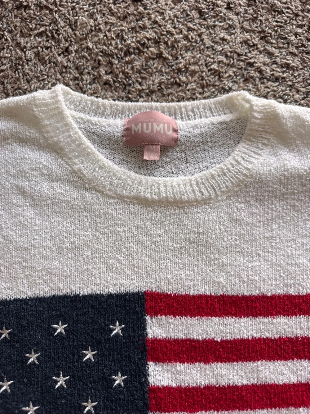 Show Me Your Mumu USA July American Flag Woodsy Summer Sweater Women’s medium - Picture 7 of 10
